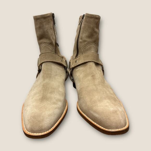 Lemaré Leather Harness Ankle Boots in Sand - Picture 2 of 5